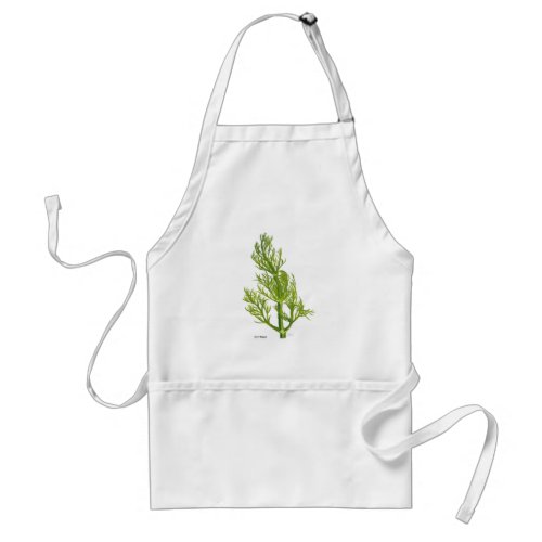 Apron with pockets and illustration of dill plant on front