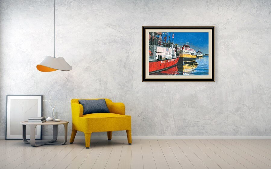 Fireboat and Ferries painting