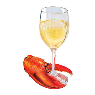 Lobster Claw and Wine Drawing