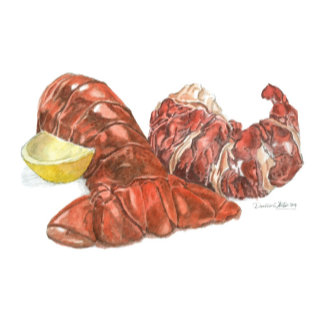 Lobster Tail and Meat Painting