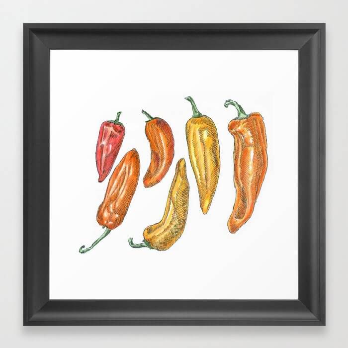 Sweet Peppers affordable framed print