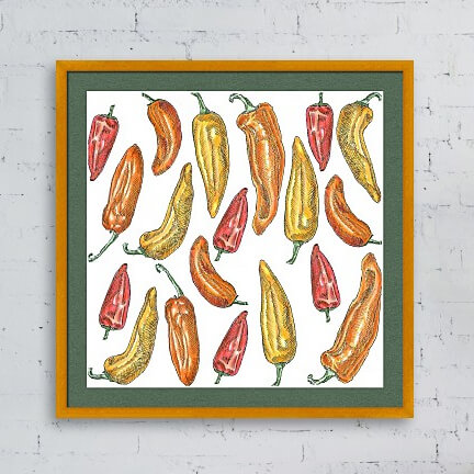 Sweet peppers custom framed art